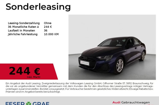 Audi A3 Lim. 30 TFSI S line Ext/LED/Navi/ACC/R-Kamera