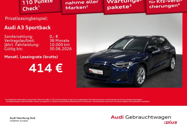 Audi A3 Sportback 35 TDI adv. S tronic S LINE/NAV/ACC