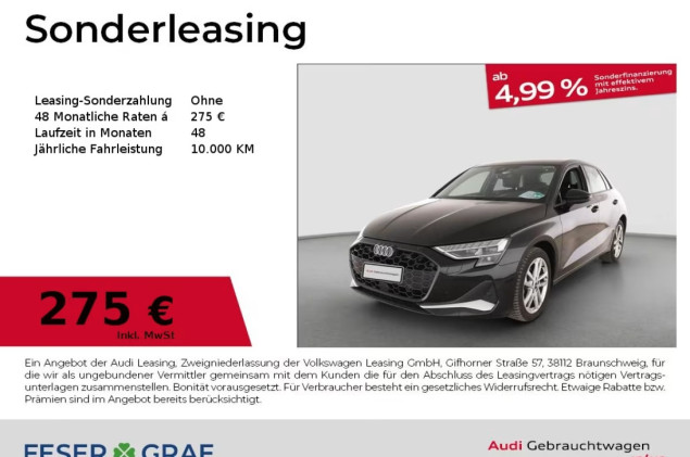 Audi A3 Sportback Advanced 35 TDI S tronic 110(150)