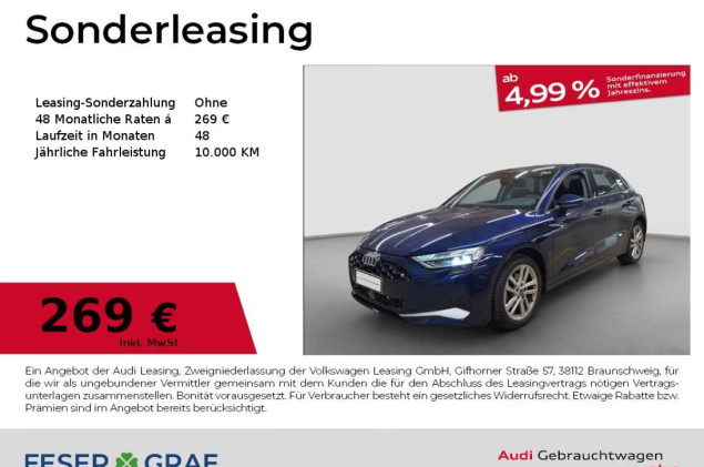 Audi A3 Sportback Advanced 35 TDI S tronic Head Up/LE