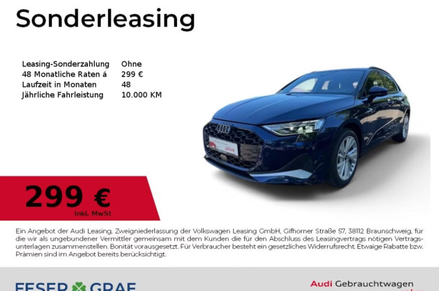 Audi A3 Sportback Advanced TDI Kamera/SHZ/Navi+/LED/A