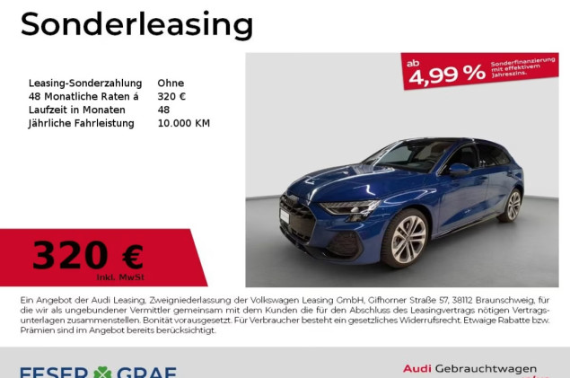 Audi A3 Sportback e S line 40 TFSI e S tronic virt.Co
