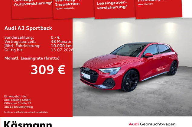 Audi A3 Sportback S line 30TFSI AHK HUD PANO SONOS