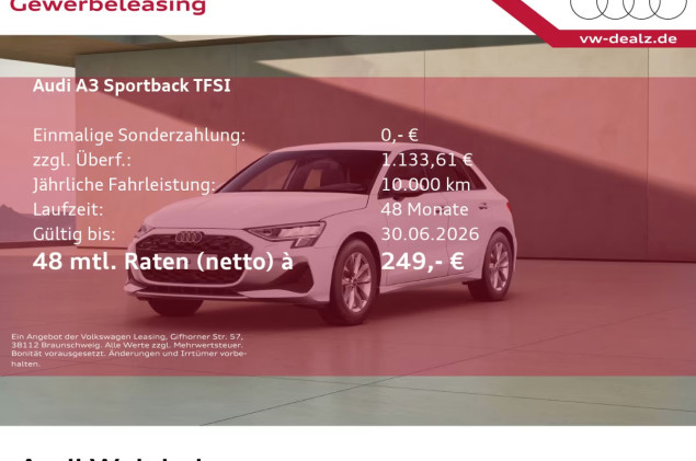 Audi A3 Sportback TFSI Klima ALU DAB Bluetooth PDC