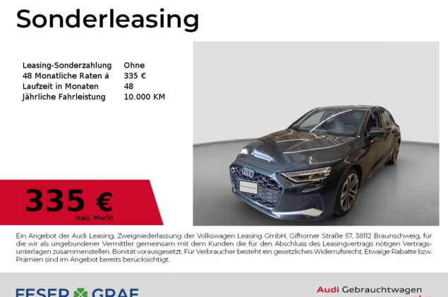 Audi A3 Sportback TFSI qu. LED/Navi plus/AHK/ACC/R-Ka