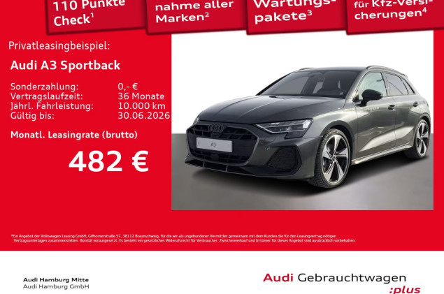 Audi A3 Sportback TFSI S line S tronic AHK Matrix