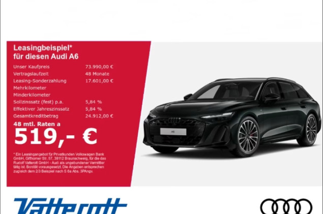 Audi A6 Avant e-hybrid AHK Matrix ACC Gewerbeleasing