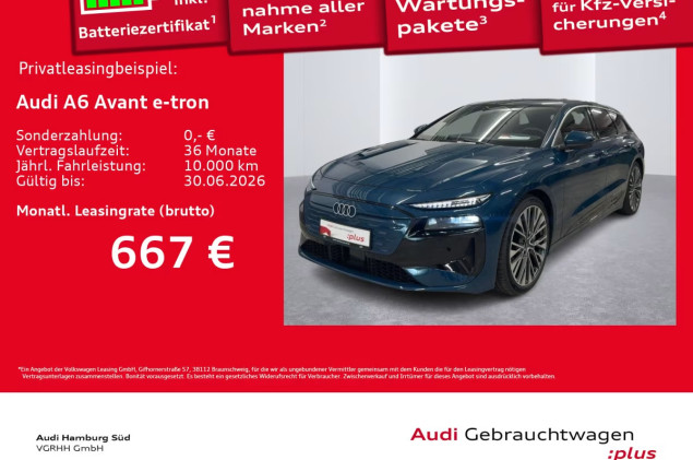Audi A6 e-tron A6 Avant e-tron performance S LINE/B&O/LM21/AHK