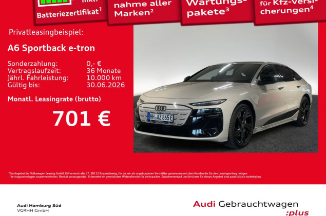 Audi A6 e-tron A6 Sportback e-tron qu. 2xS LINE/LM21/TECH-PLUS