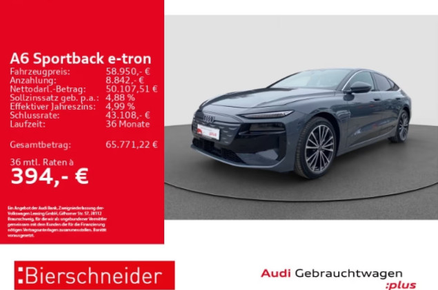 Audi A6 e-tron Sportback advanced 20 MATRIX AR-HuD B&O