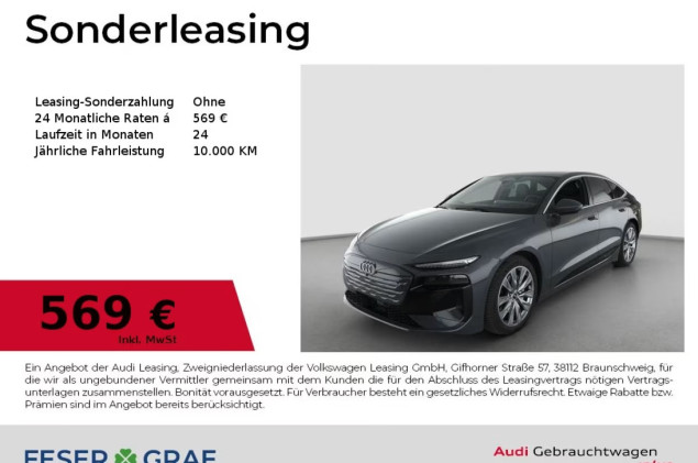 Audi A6 e-tron Sportback qu S line LUFT AHK HuD 360°