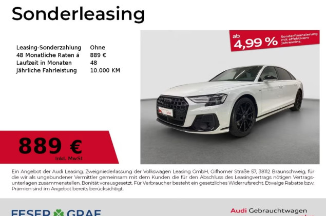 Audi A8 Lang 50 TDI B&O HD Matrix 360° Stdhz. ACC