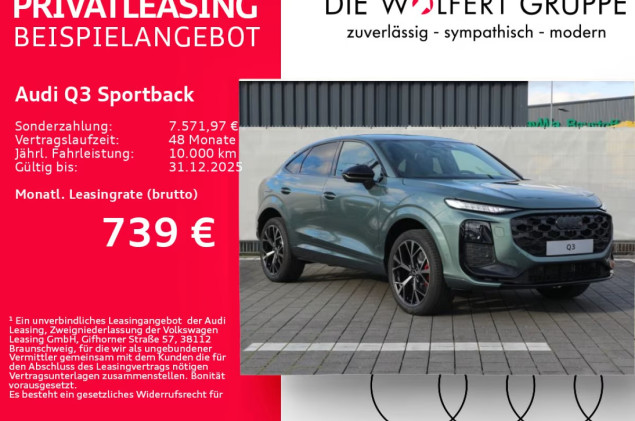 Audi Q3 Sportback e-hybrid S tronic*0,5%*MATRIX*PANO*HuD*