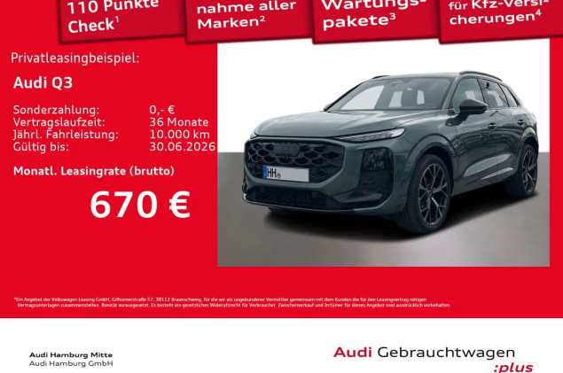 Audi Q3 TFSI S tronic S line AHK Matrix OLED Pano