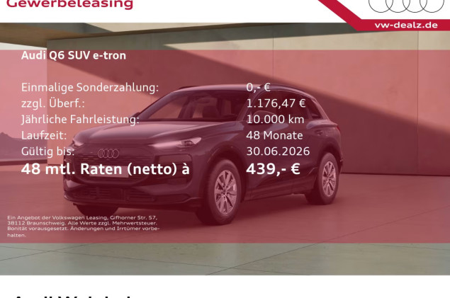 Audi Q6 e-tron Q6 SUV e-tron LED NAVI ALU DAB PDC