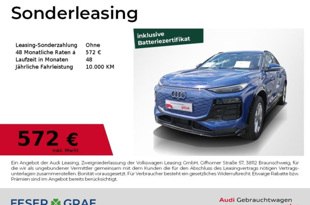 Audi Q6 e-tron Sportback AHK Alu 19 LED+ Wärmep 360°