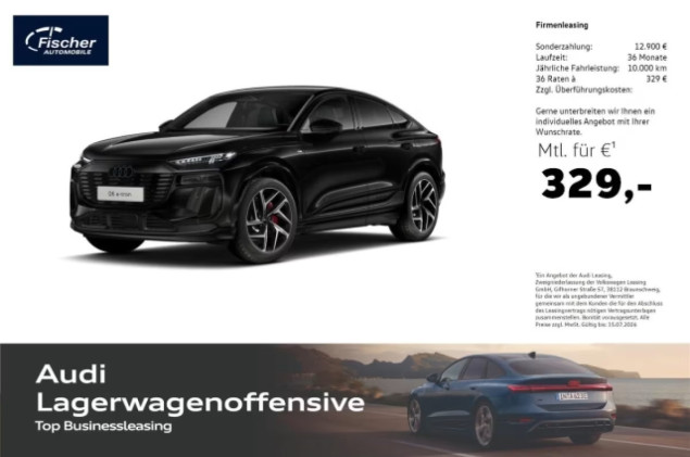 Audi Q6 e-tron Sportback S line business 0,25% DW Versteuerung