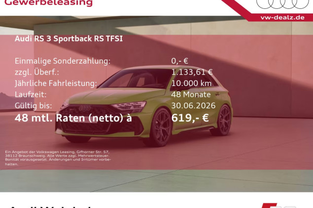 Audi RS3 Sportback S tronic LED DAB Klima ALU 19