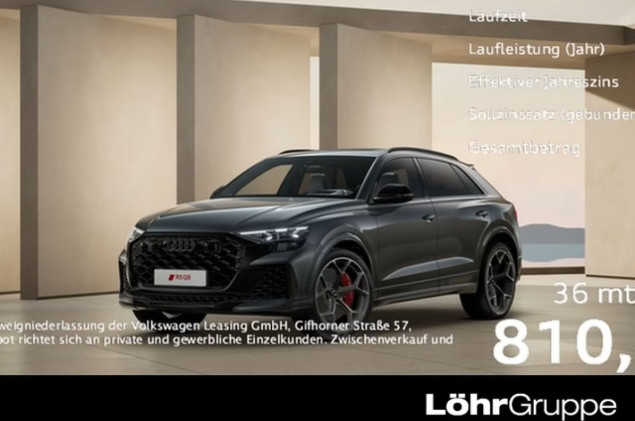 Audi RS Q8 UPE 209.855 AAL performance HD Matrix B&O Pano