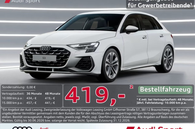Audi S3 Sportback TFSI qu LED PDC+ UPE 57.440,-