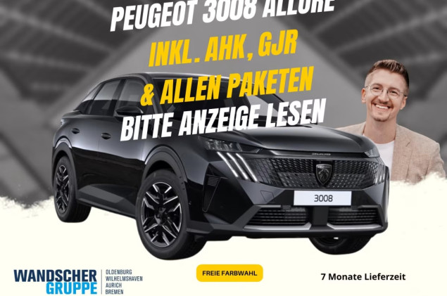 Peugeot 3008 145 MildHybrid Allure inkl. AHK I GJR I Alle Pakete   BESTELLFAHRZEUG