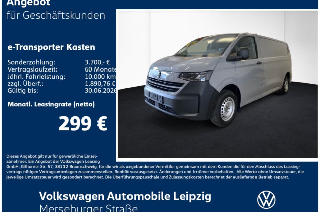 Volkswagen e-Transporter Kasten Preisvorteil 8958€