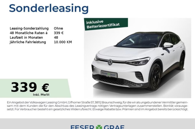 Volkswagen ID.4 Pure Silver ACC App-Connect LED Navi Rüka