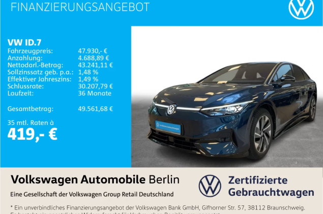 Volkswagen ID.7 Pro 210/77 Wärmepumpe Navi LED ACC SHZ