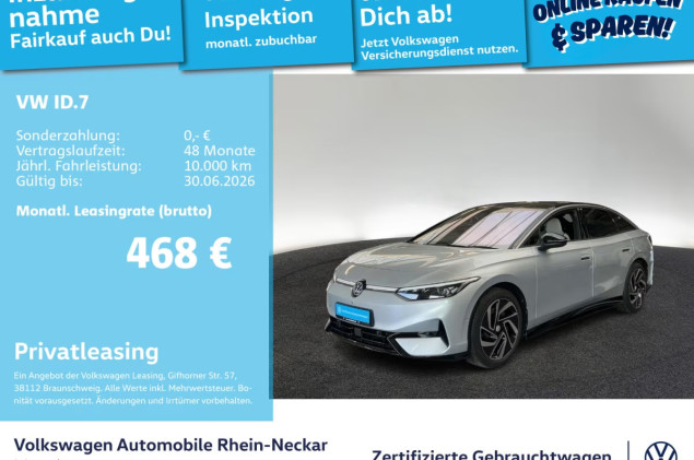 Volkswagen ID.7 Pro S GAR 2030 Navi Kamera AHK uvm