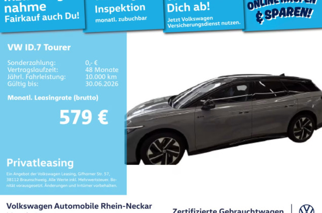 Volkswagen ID.7 Tourer GTX 4Motion GAR2030 Navi AHK Kamera UVM
