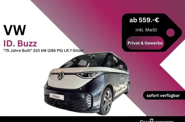 Volkswagen ID.Buzz 75-Jahre Bulli Langer Radstand 7-Sitzer Sofort verfügbar!
