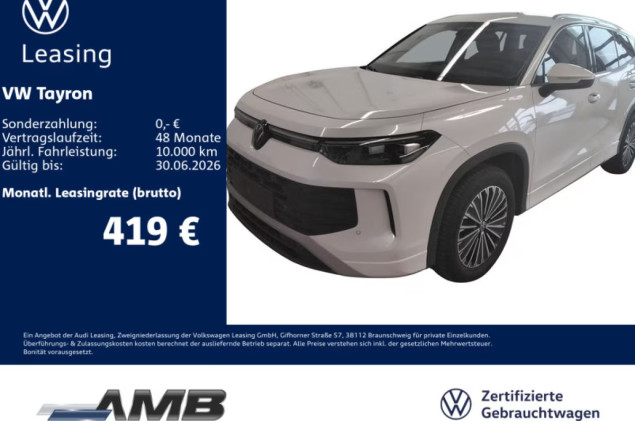 Volkswagen Tayron Life 1.5 eTSI AHK/LED/Standhz/bis09.30Garantie