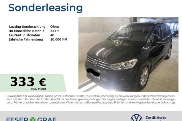 Volkswagen Touran Active 1.5 TSI DSG Navi AHK Kamera LED Si