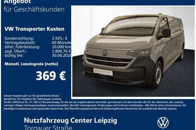 Volkswagen Transporter Kasten TDI Preisvorteil 10167€