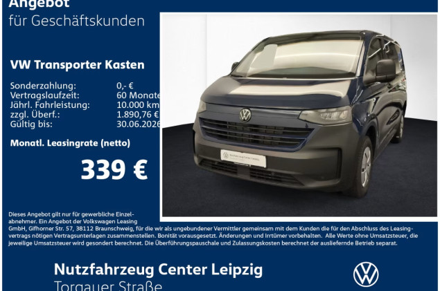 Volkswagen Transporter Kasten TDI Preisvorteil 11792€