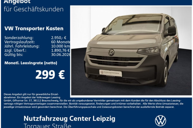 Volkswagen Transporter Kasten TDI Preisvorteil 8333€